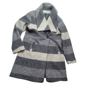 Antoni & Alison Size 12 Stylish Gray and Cream Women's Coat